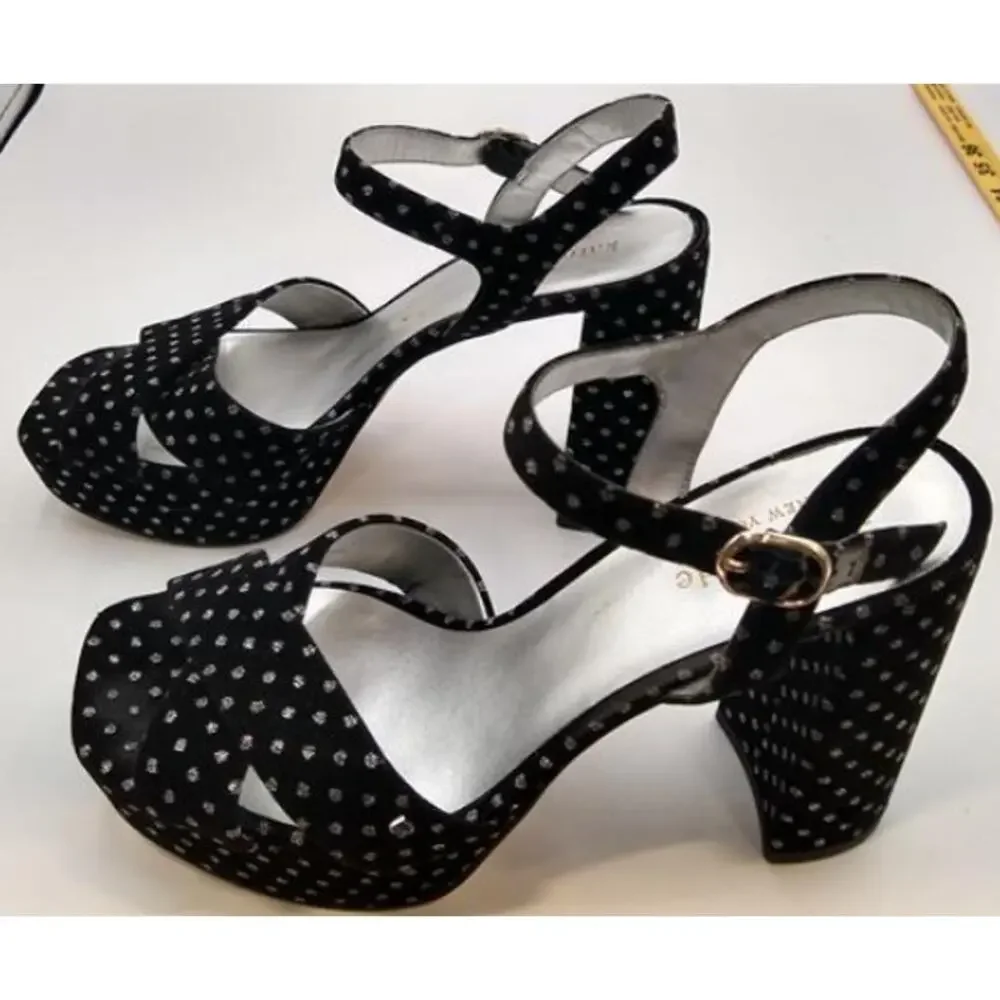 Kate Spade Delia Black Velvet Sandal Platform Heel, SIZE 8